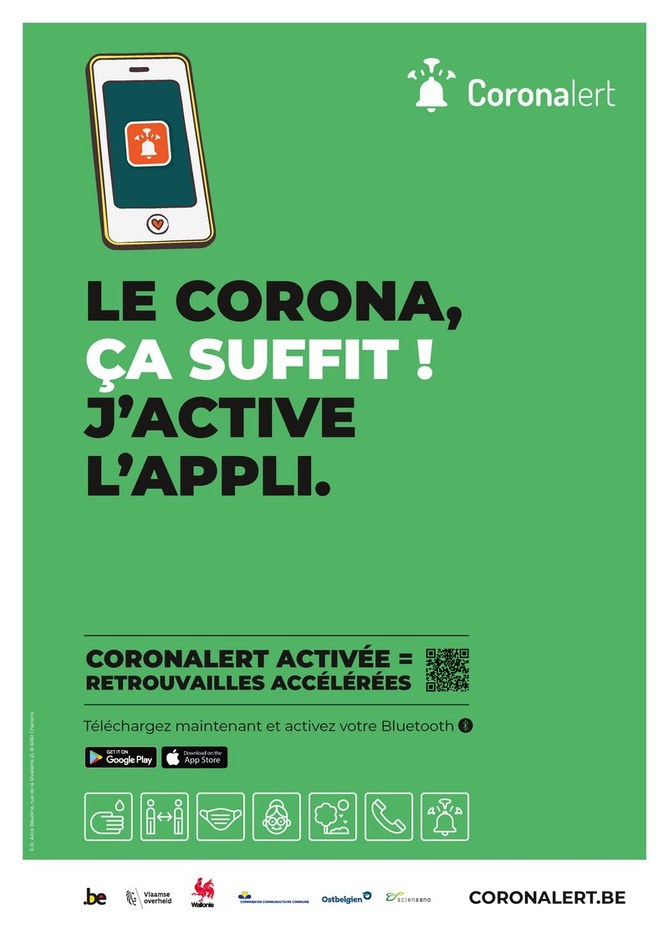 corona app poster Wallonie A3 GENERAL